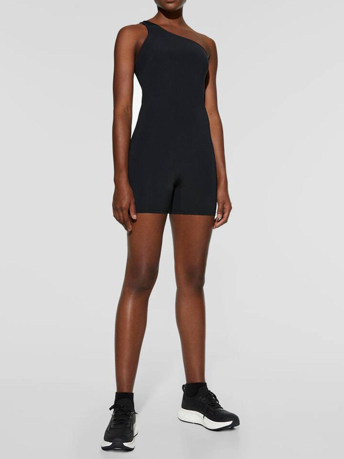 Single Shoulder Active Romper - Clothes For Her Online Store