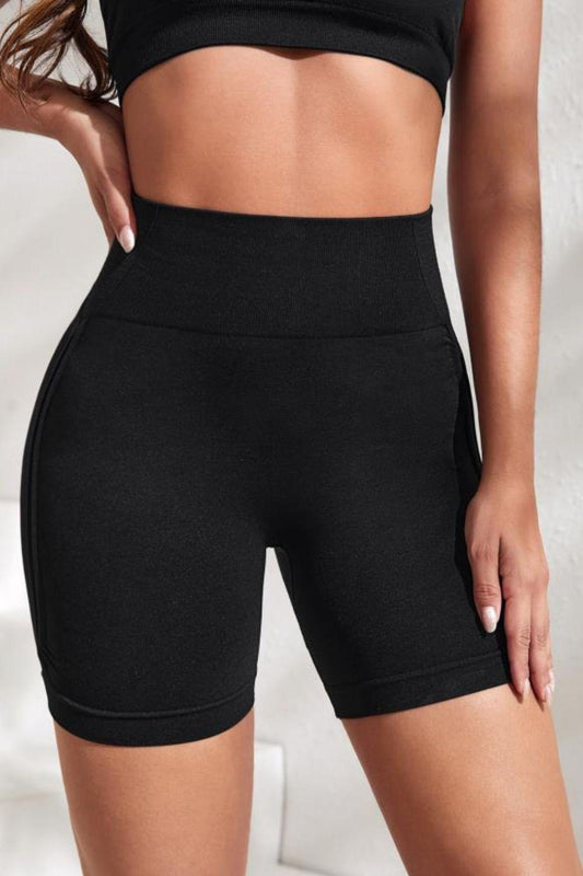 Slim Fit High Waistband Active Shorts - Clothes For Her Online Store