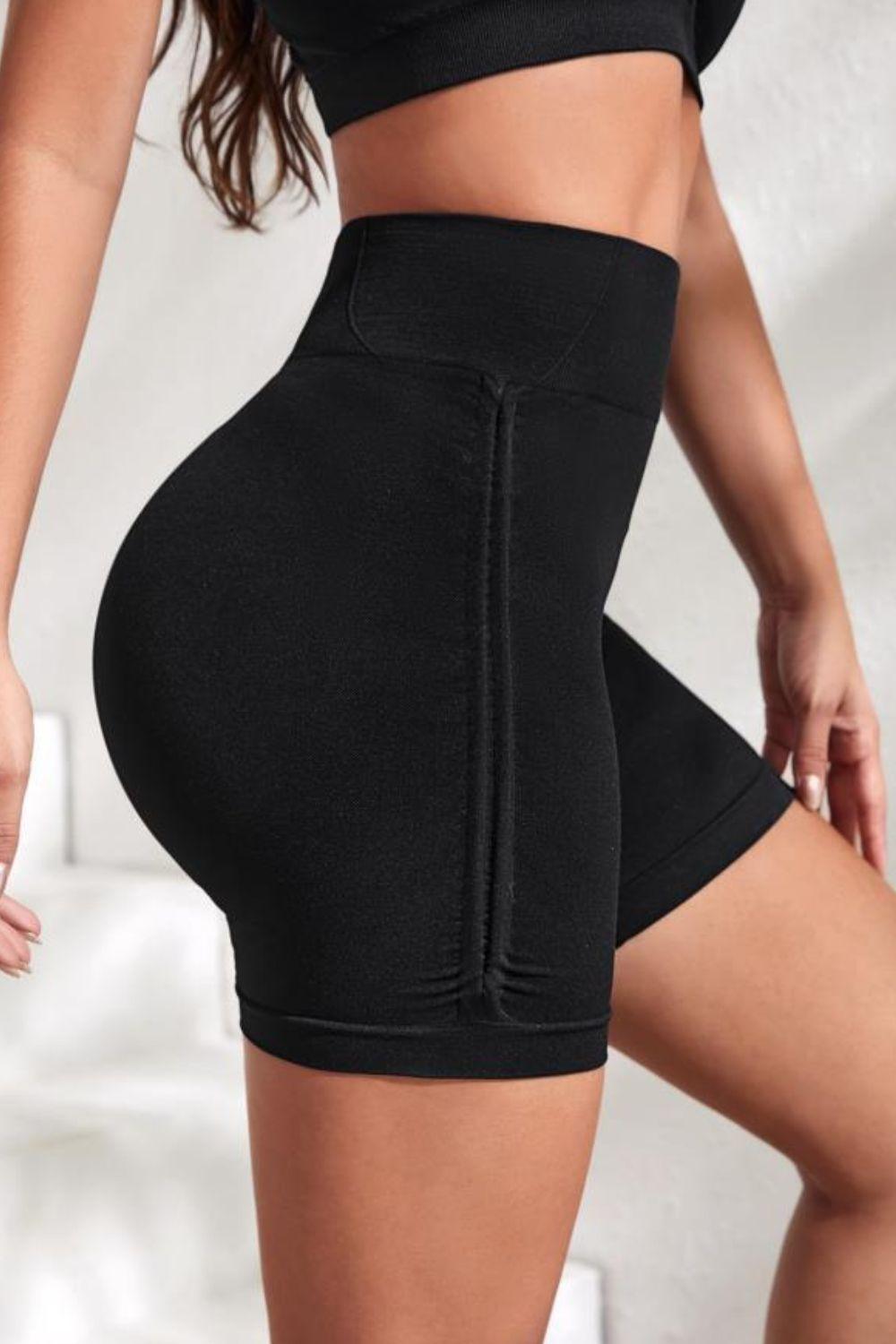 Slim Fit High Waistband Active Shorts - Clothes For Her Online Store