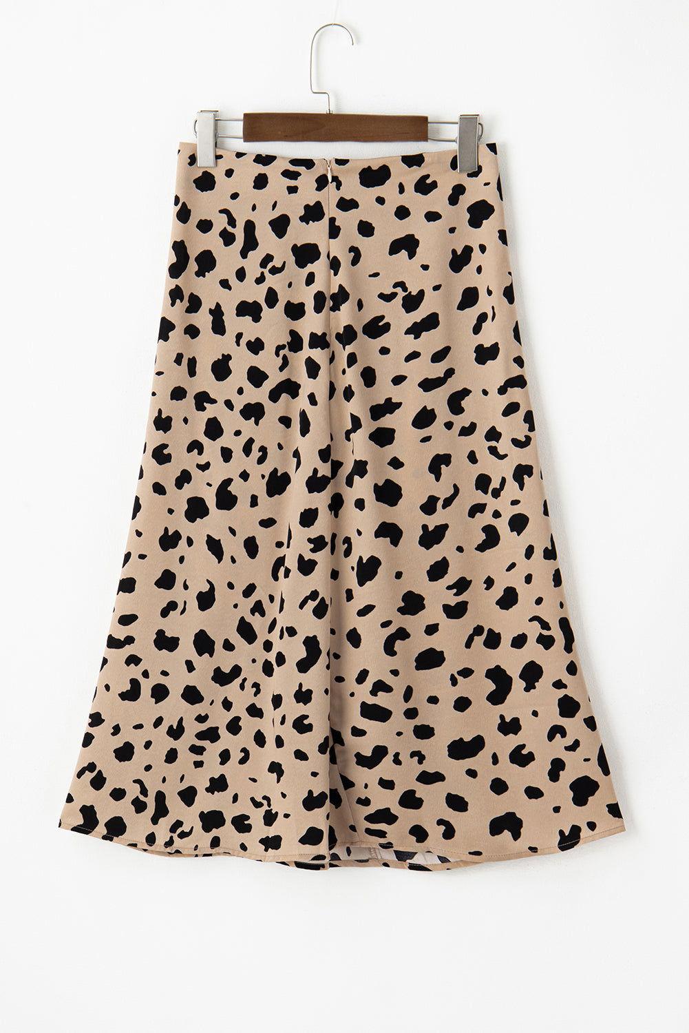 Slit Printed Midi Skirt - Clothes For Her Online Store