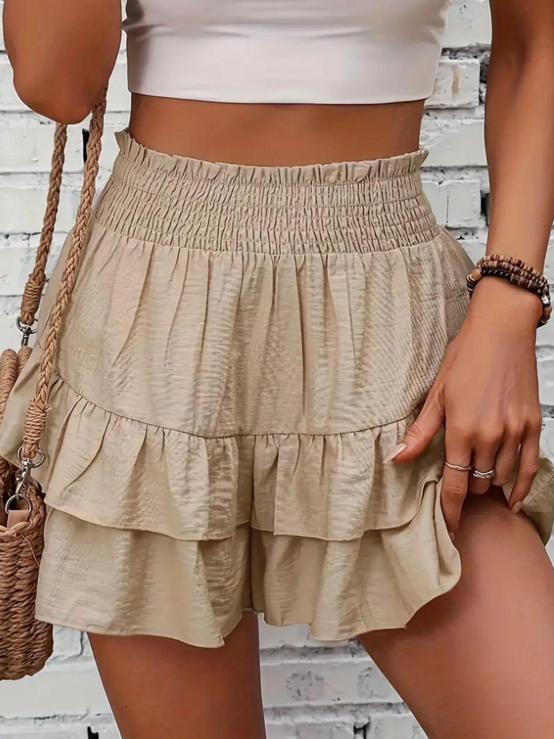 Smocked Layered Shorts - Clothes For Her Online Store