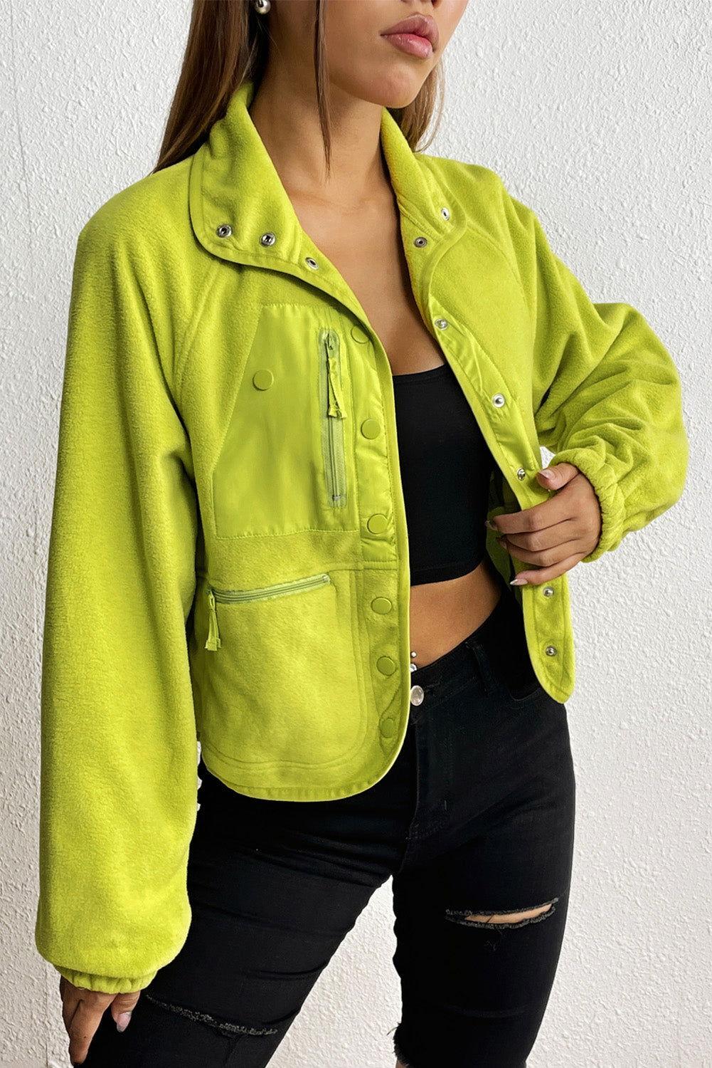 Snap Down Collared Jacket - Clothes For Her Online Store