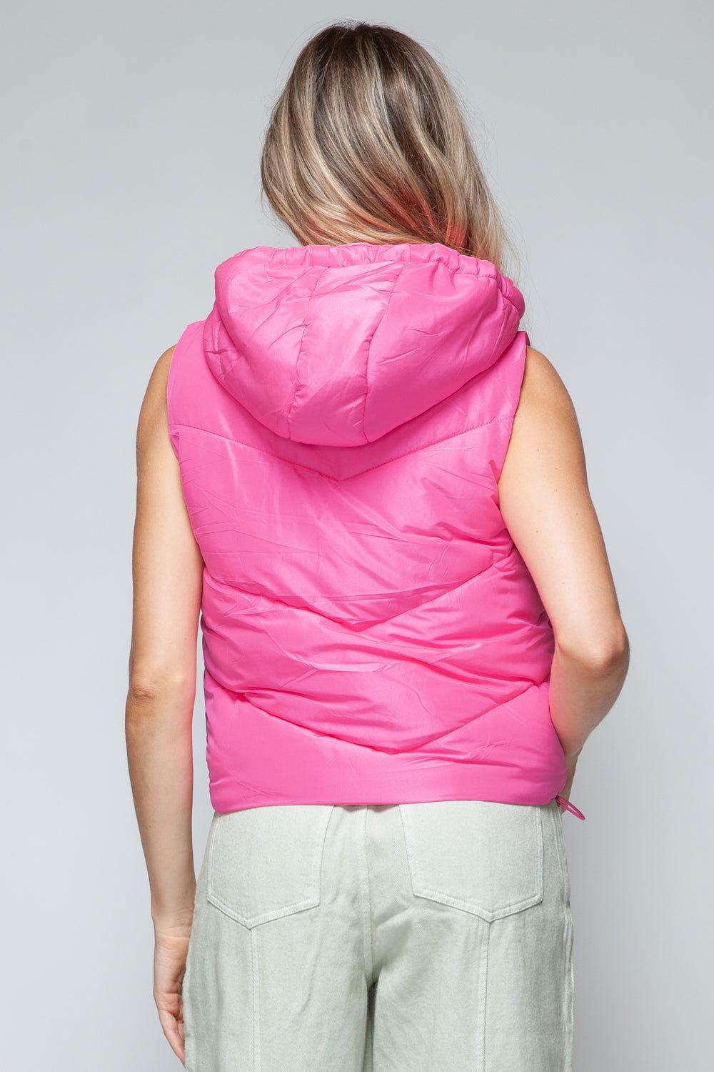 Snobbish Zip Up Quilted Hooded Vest - Clothes For Her Online Store