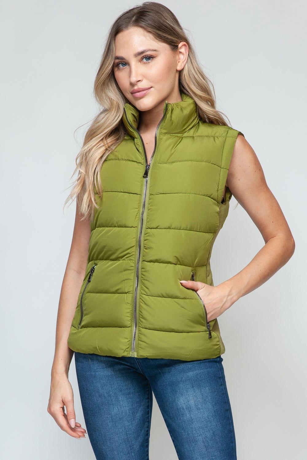 Snobbish Zip Up Turtleneck Vest with Pockets - Clothes For Her Online Store