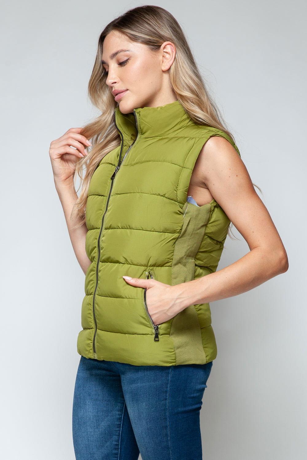 Snobbish Zip Up Turtleneck Vest with Pockets - Clothes For Her Online Store