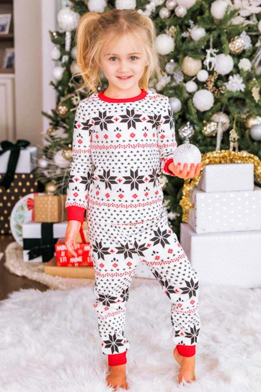 Snowflake Pattern Top and Pants Set - Clothes For Her Online Store