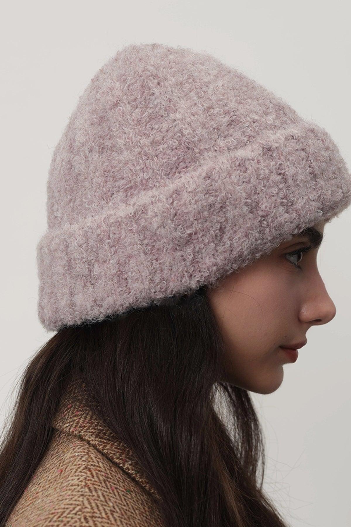 Solid Color Thermal Knit Hat - Clothes For Her Online Store