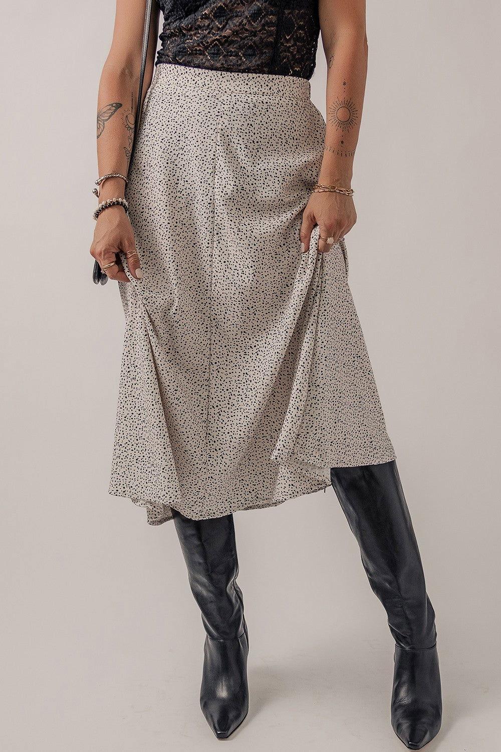 Speckle High Waist Midi Skirt - Clothes For Her Online Store