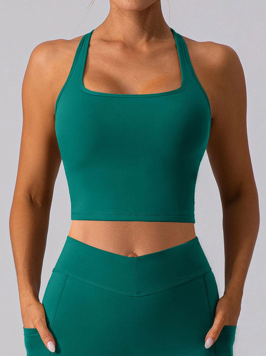 Square Neck Racerback Cropped Tank - Clothes For Her Online Store