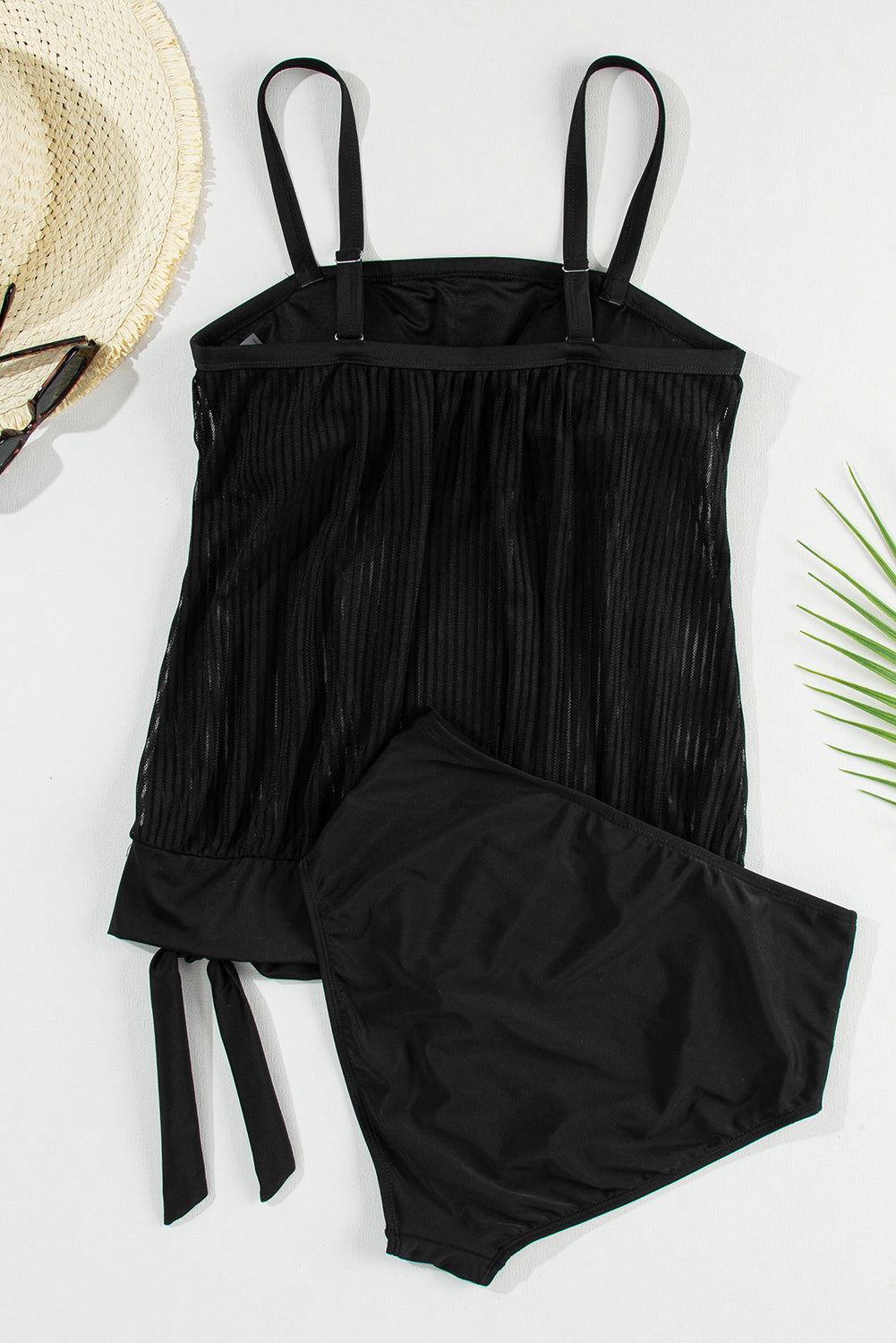 Square Neck Spaghetti Strap Tankini Set - Clothes For Her Online Store