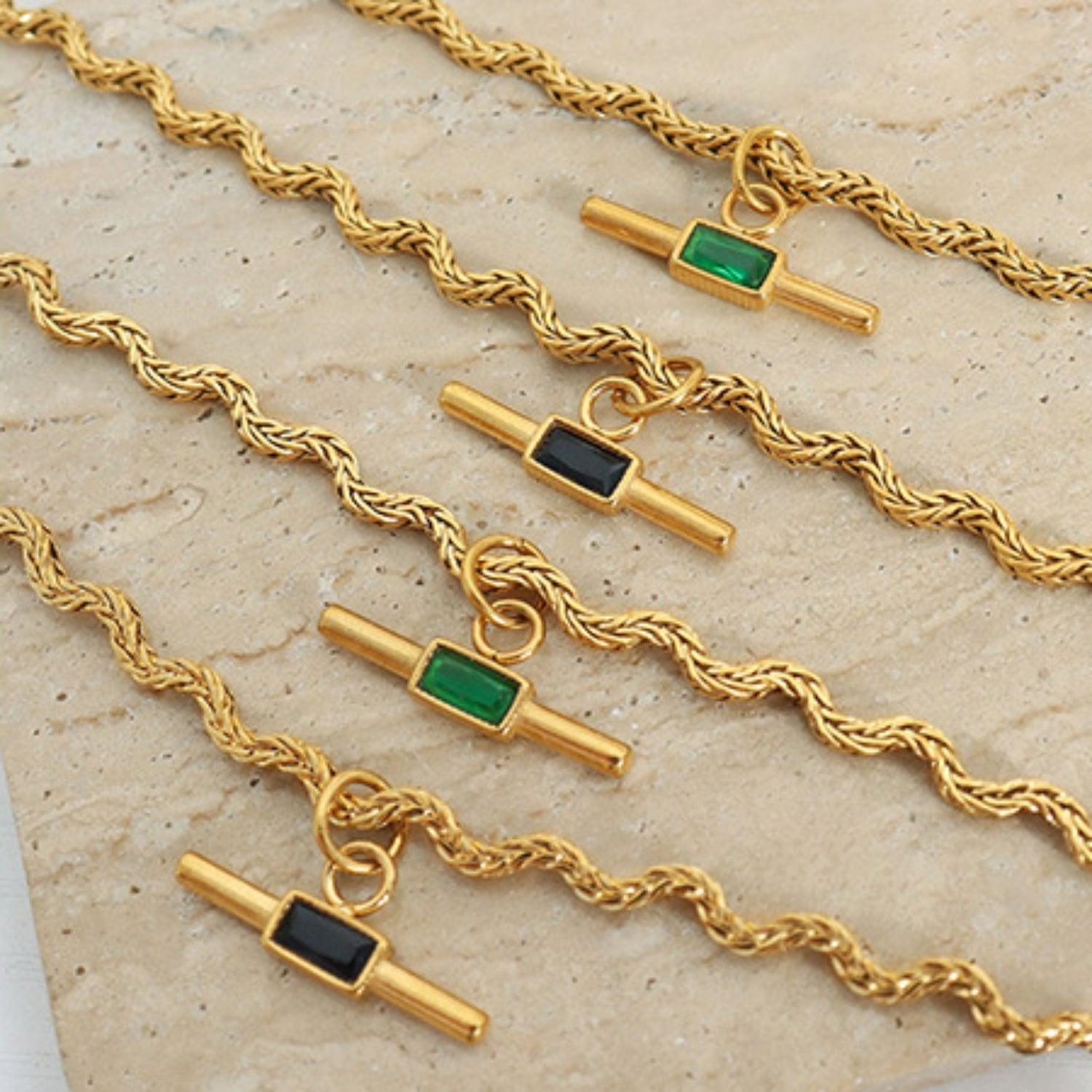 Stainless Steel Glass Cone Shaped Pendant Necklace - Clothes For Her Online Store