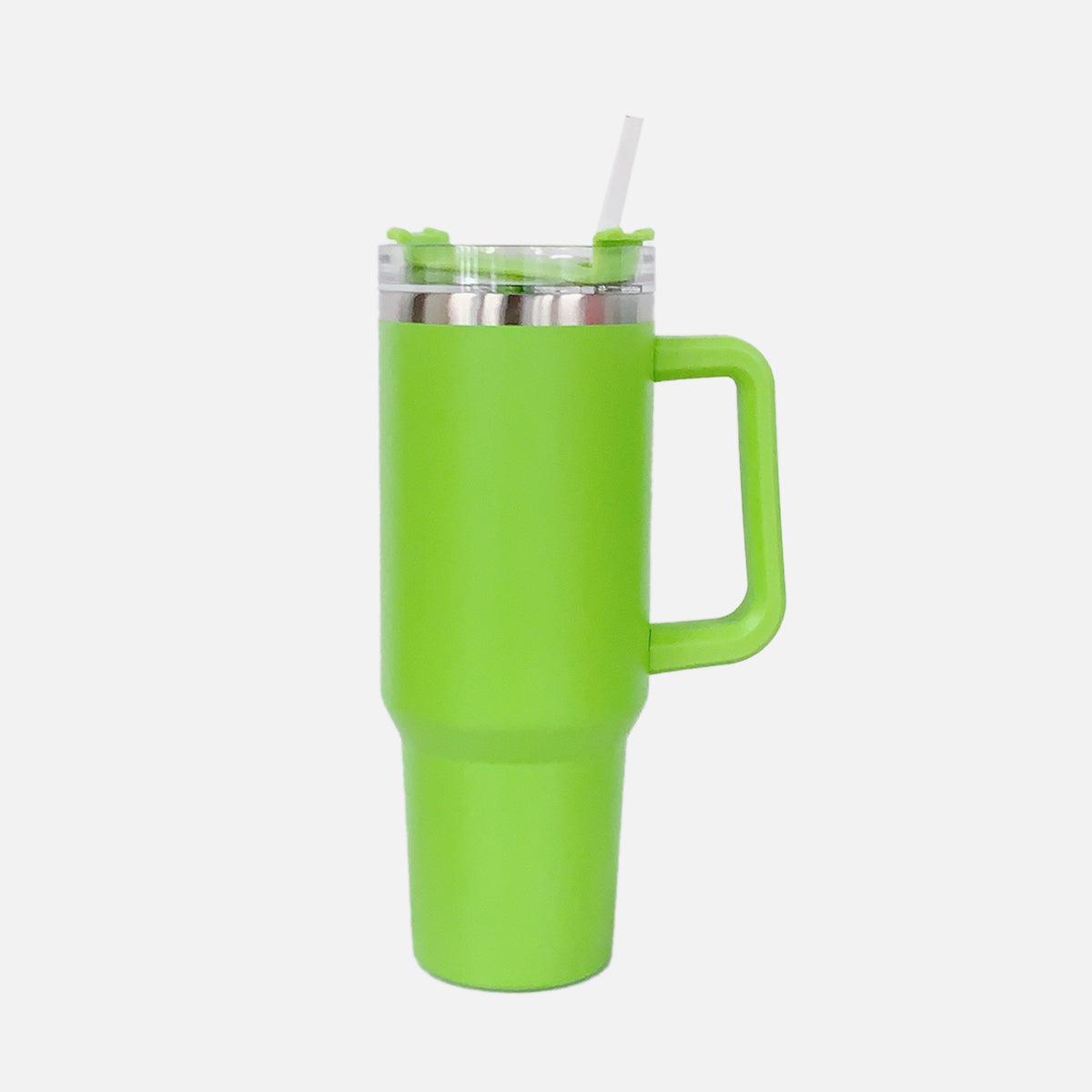 Stainless Steel Tumbler with Handle and Straw - Clothes For Her Online Store
