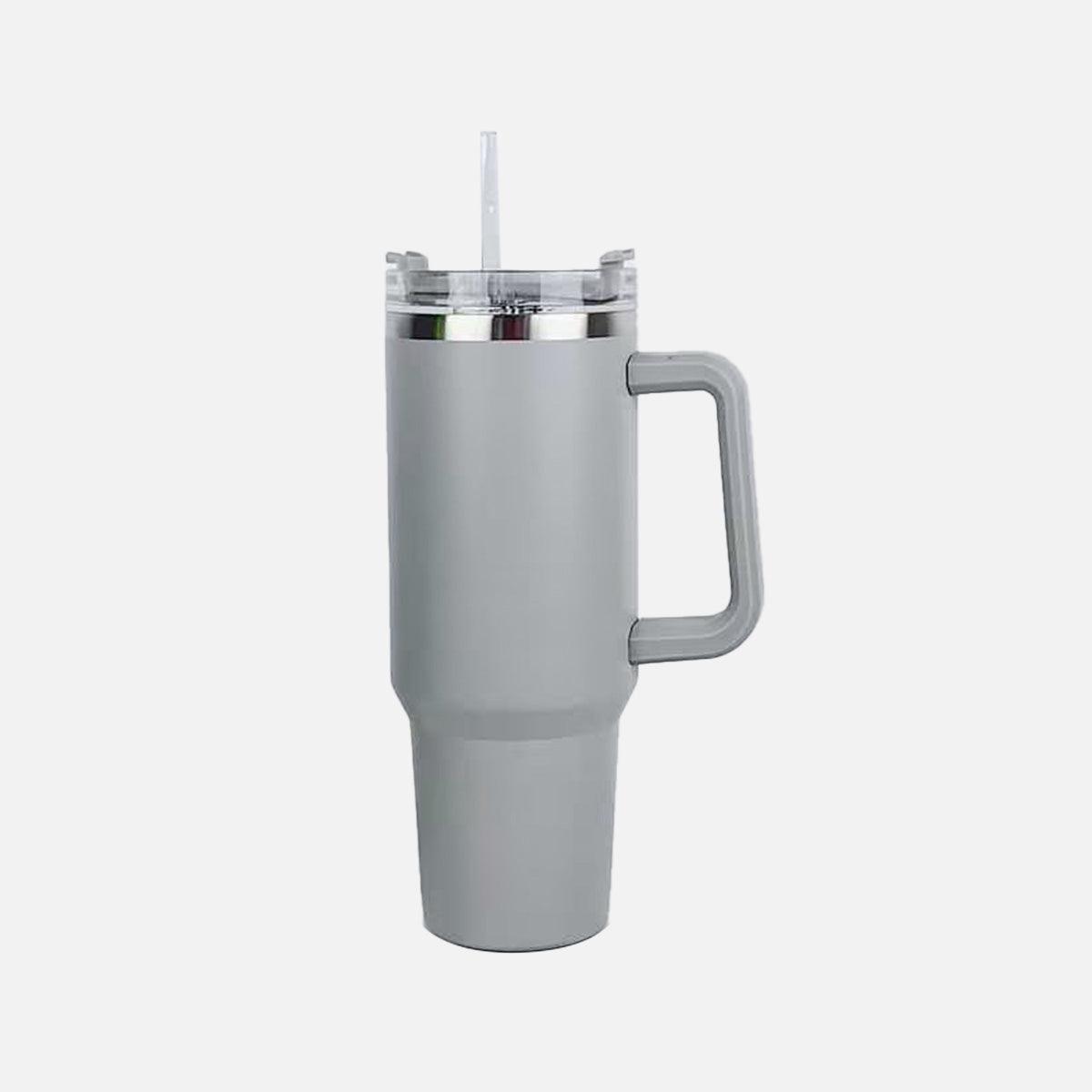 Stainless Steel Tumbler with Handle and Straw - Clothes For Her Online Store
