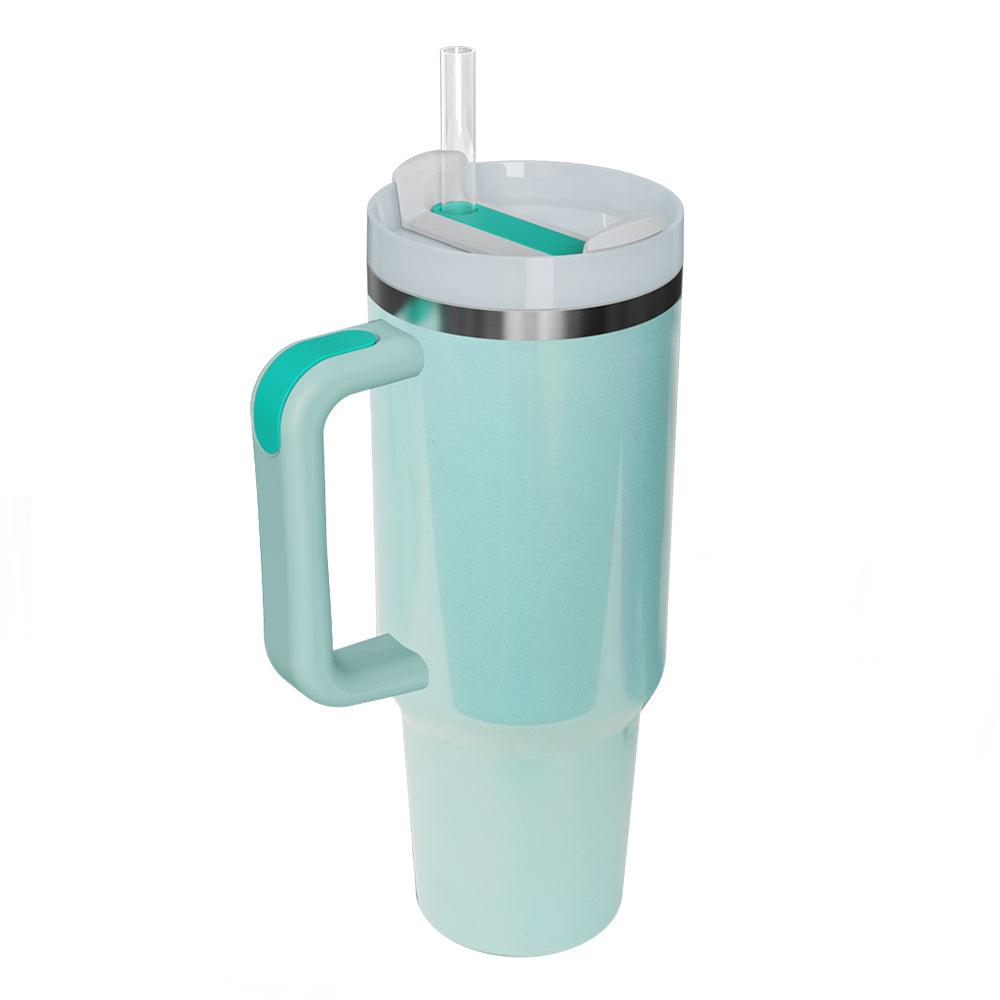 Stainless Steel Tumbler with Handle and Straw - Clothes For Her Online Store