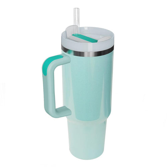Stainless Steel Tumbler with Handle and Straw - Clothes For Her Online Store