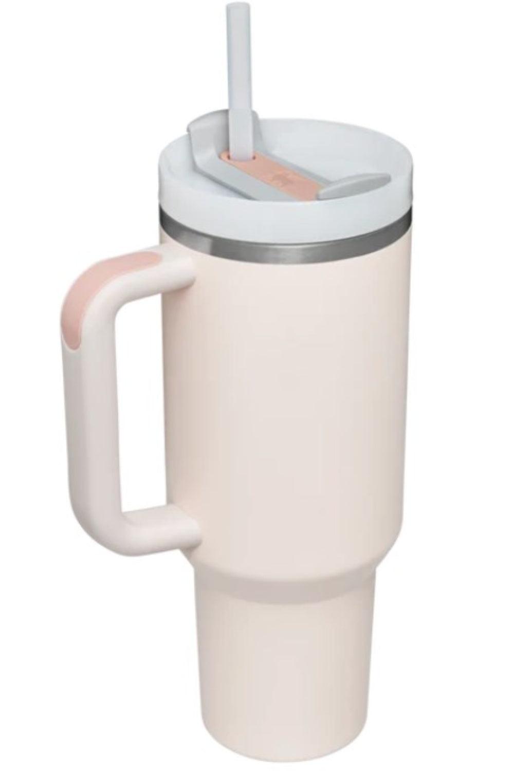 Stainless Steel Tumbler with Upgraded Handle and Straw - Clothes For Her Online Store