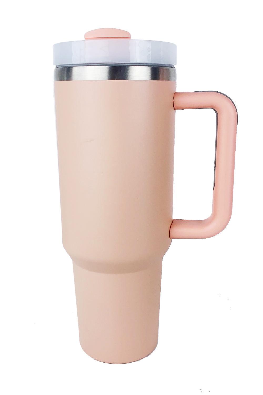 Stainless Steel Tumbler with Upgraded Handle and Straw - Clothes For Her Online Store