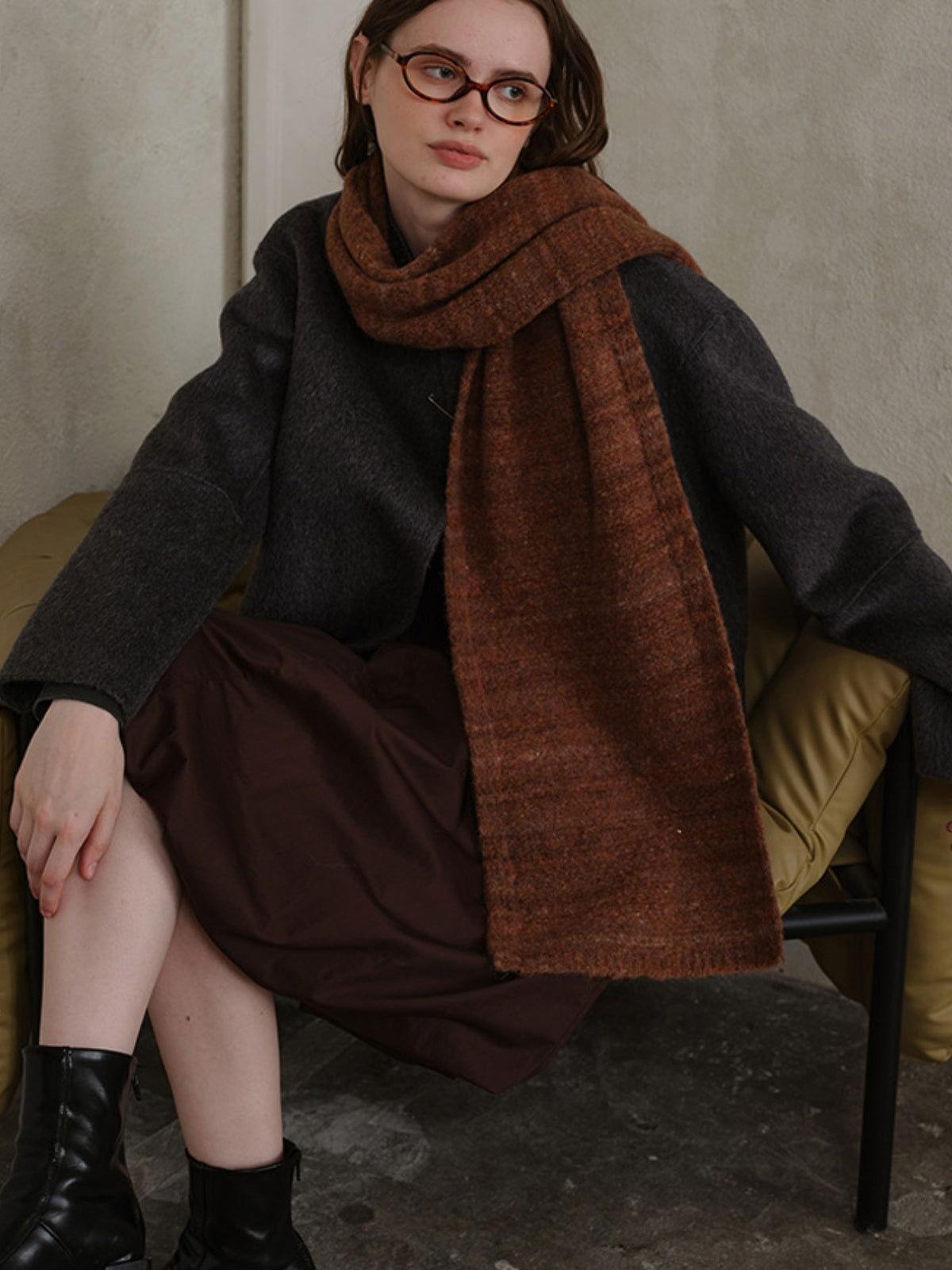 Striped Detail Knit Scarf - Clothes For Her Online Store