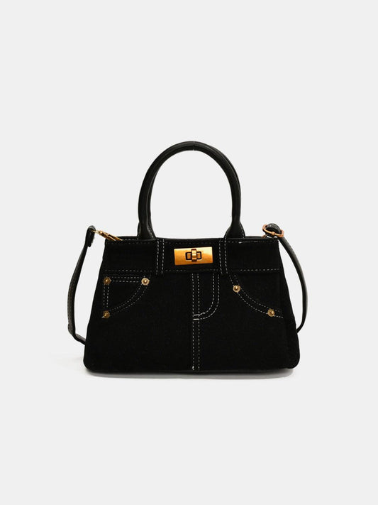 Suede Adjustable Strap Double-Use Handbag - Clothes For Her Online Store