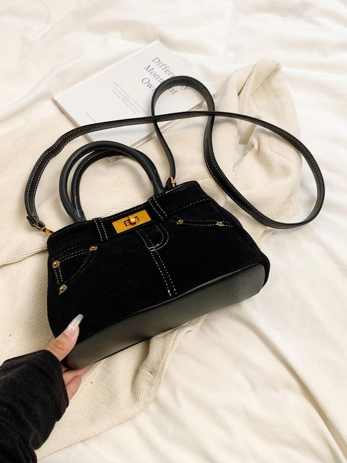 Suede Adjustable Strap Double-Use Handbag - Clothes For Her Online Store