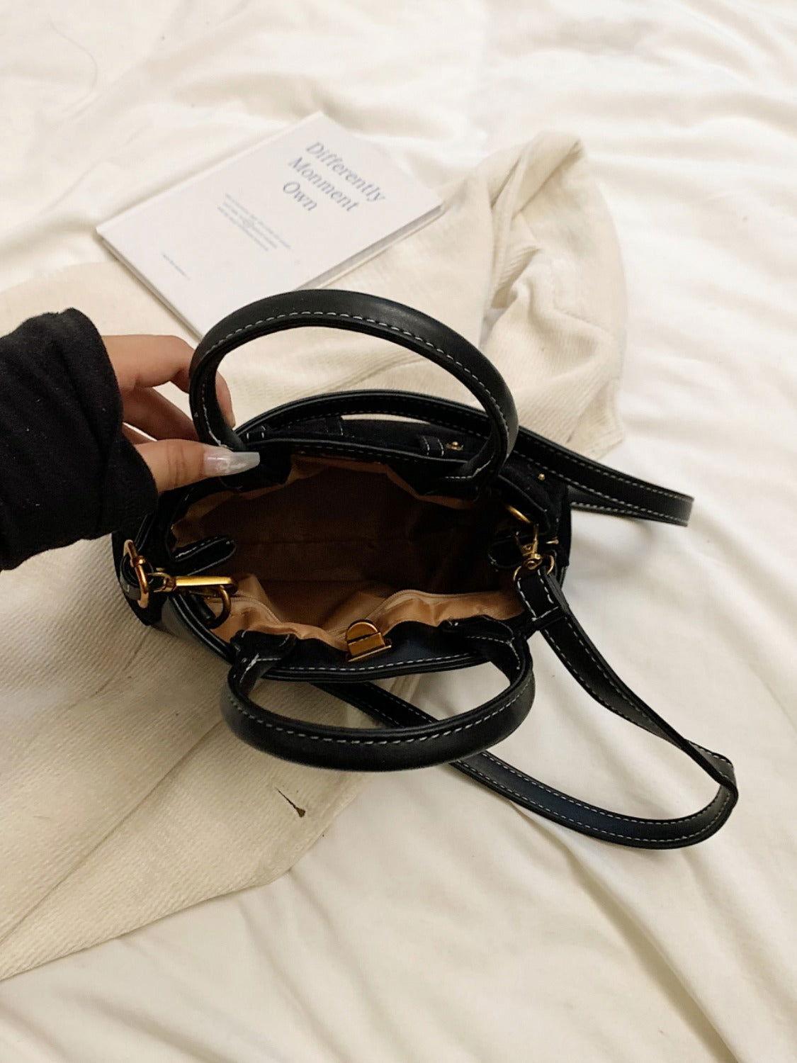 Suede Adjustable Strap Double-Use Handbag - Clothes For Her Online Store