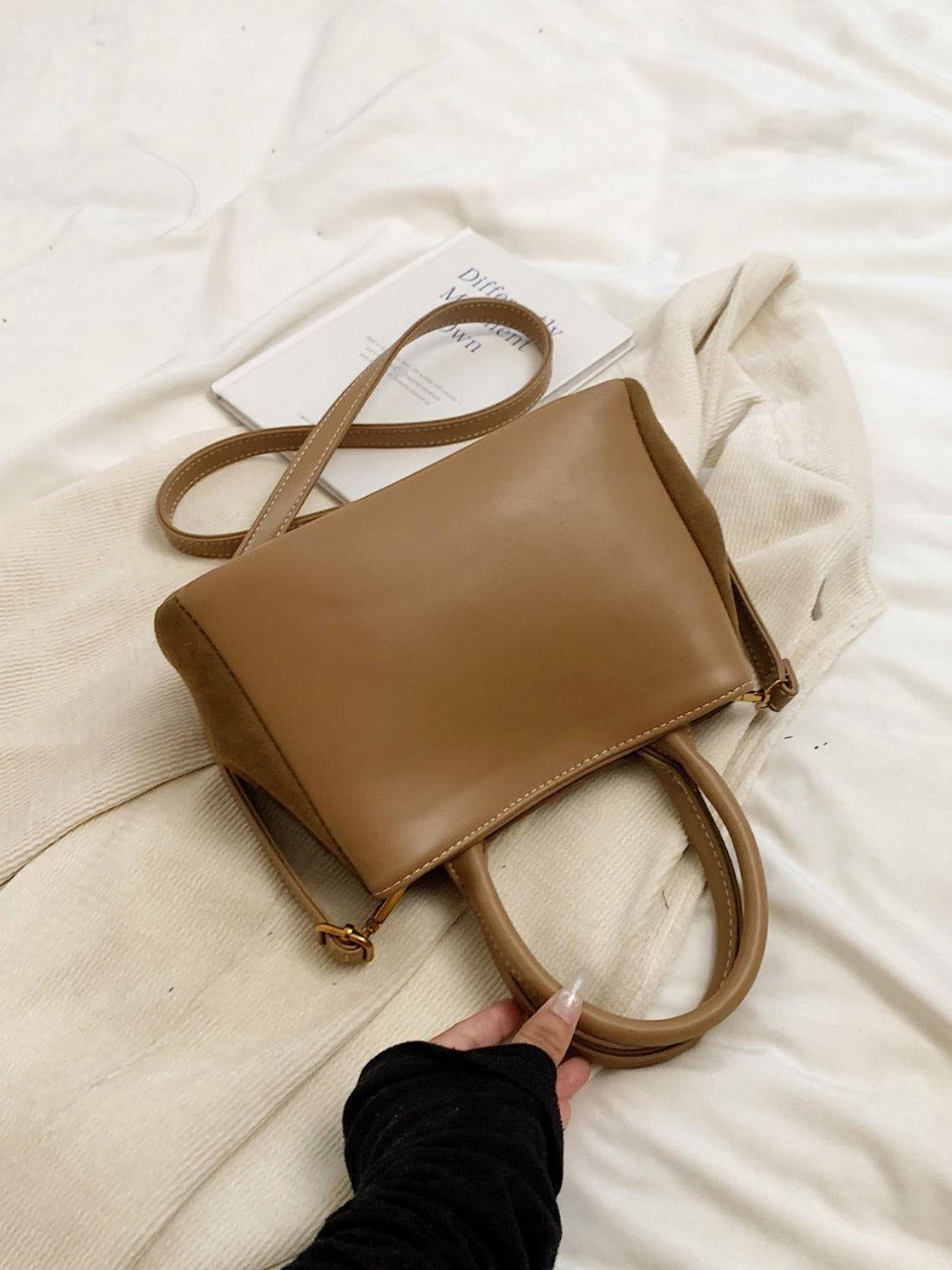 Suede Adjustable Strap Double-Use Handbag - Clothes For Her Online Store