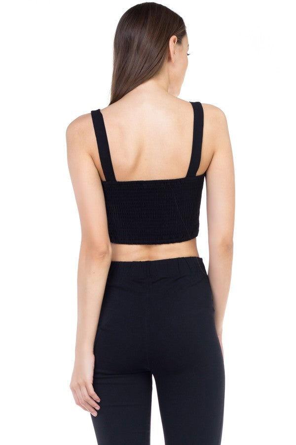 Sweetheart Button Down Crop Top - Clothes For Her Online Store