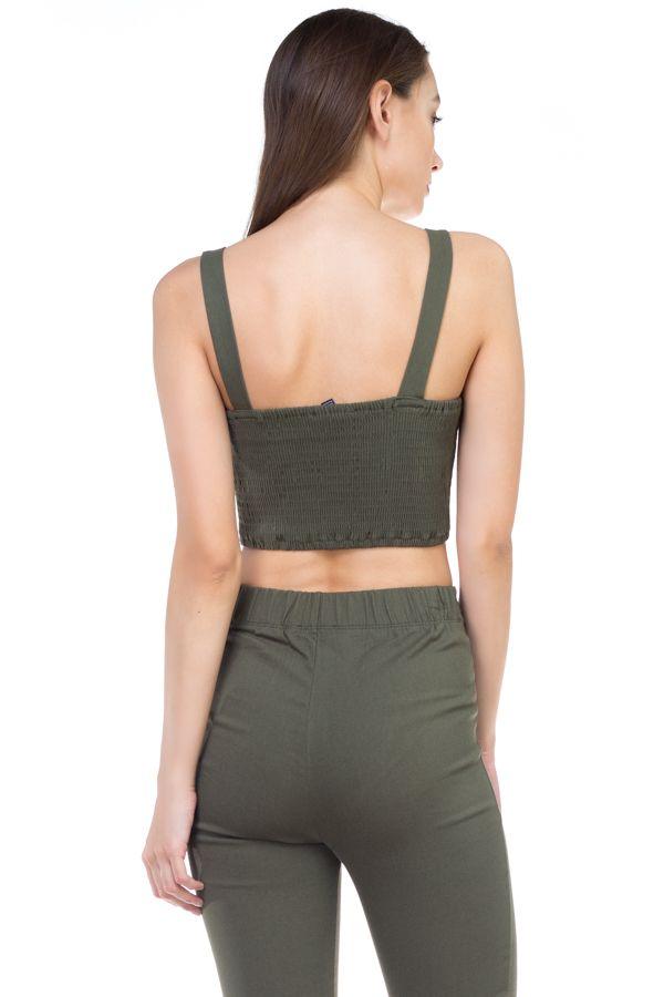 Sweetheart Button Down Crop Top - Clothes For Her Online Store