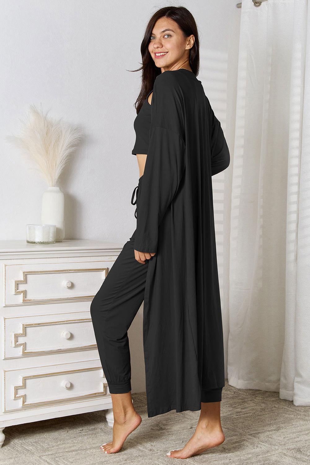 Tank, Pants, and Cardigan Set with Pockets - Clothes For Her Online Store