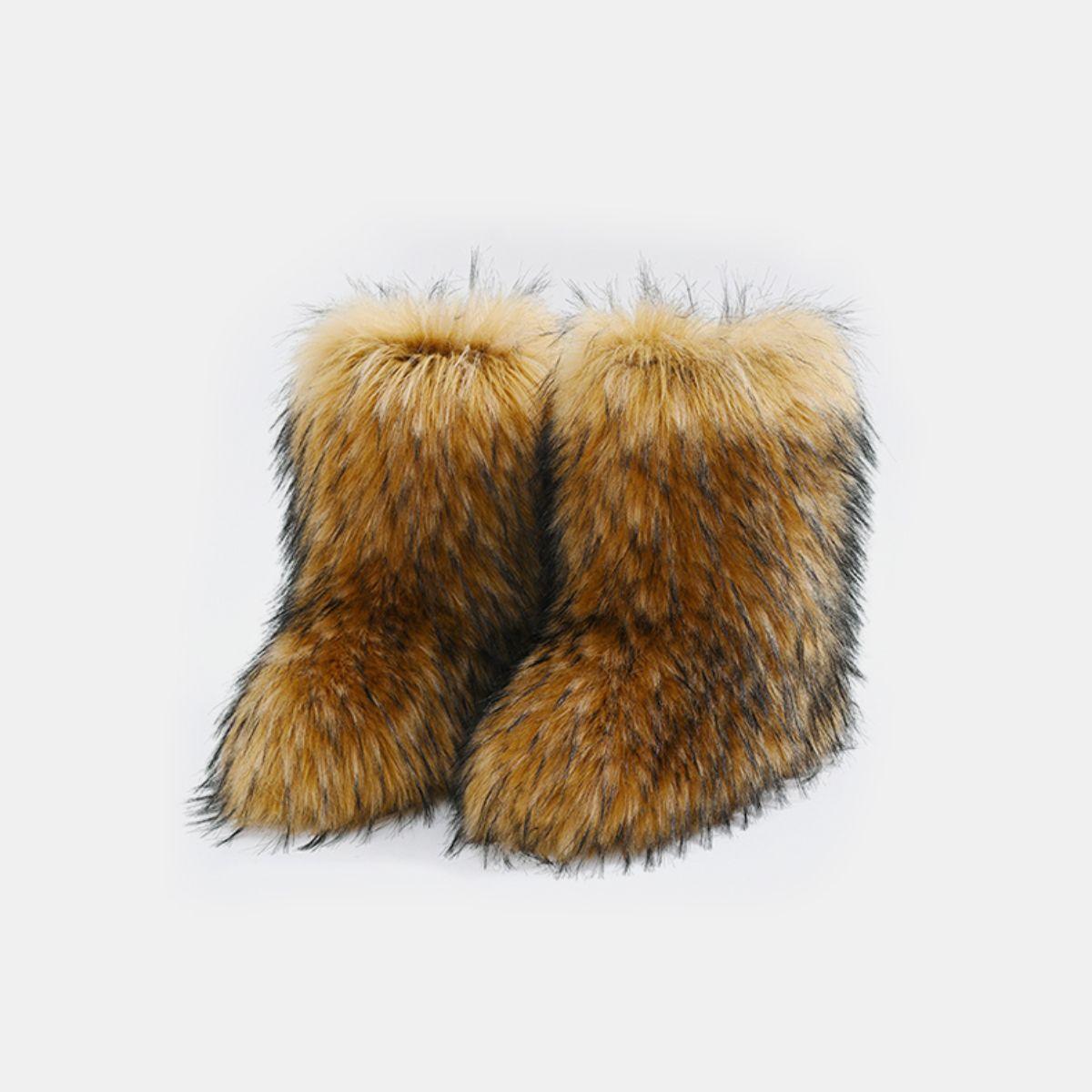 Thermal Fuzzy Platform Boots - Clothes For Her Online Store