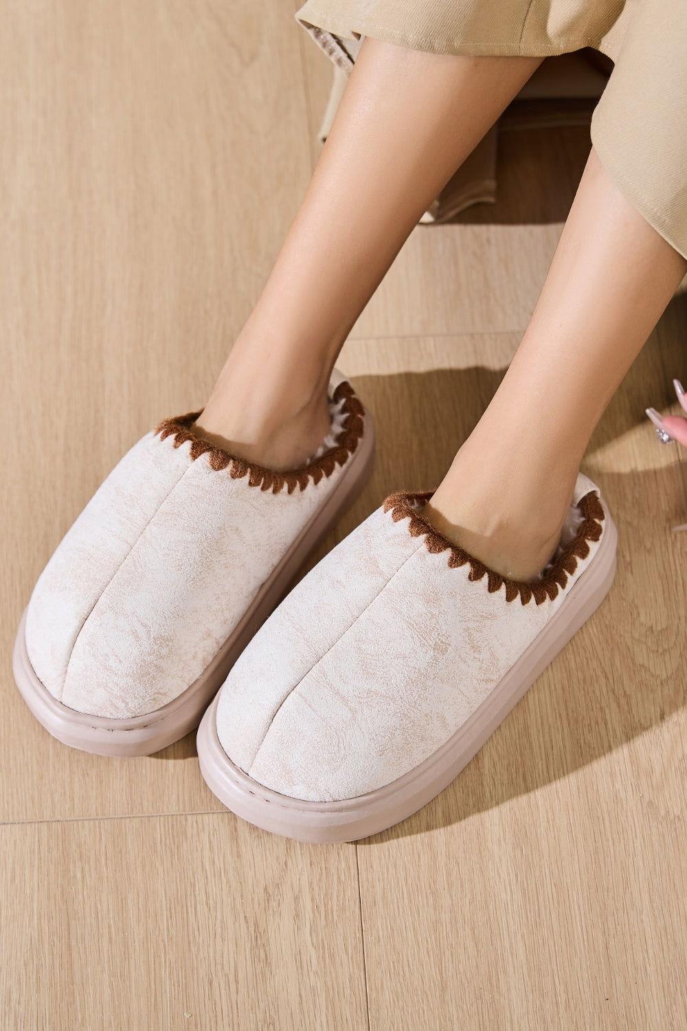Thermal Round Toe Platform Slippers - Clothes For Her Online Store