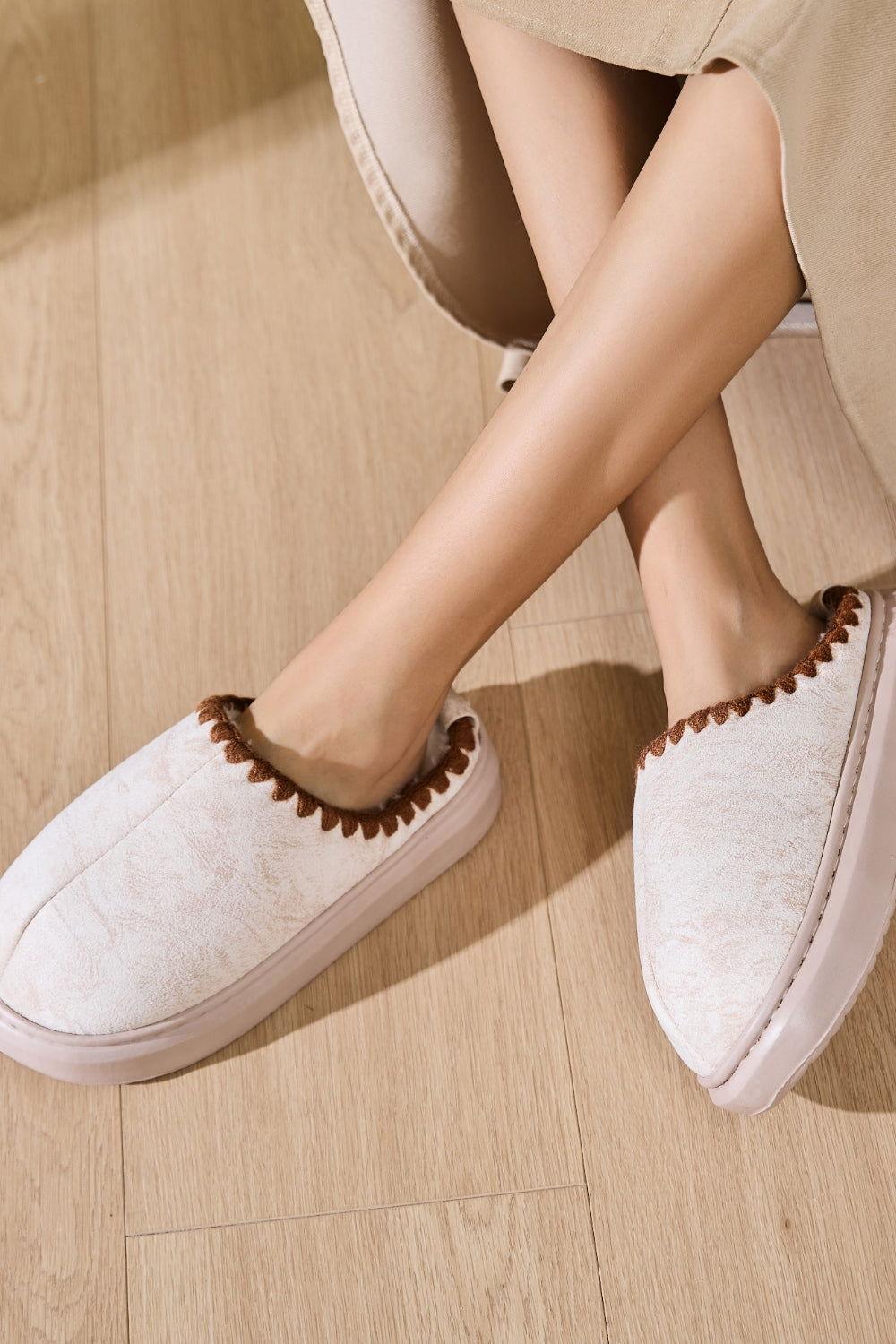Thermal Round Toe Platform Slippers - Clothes For Her Online Store
