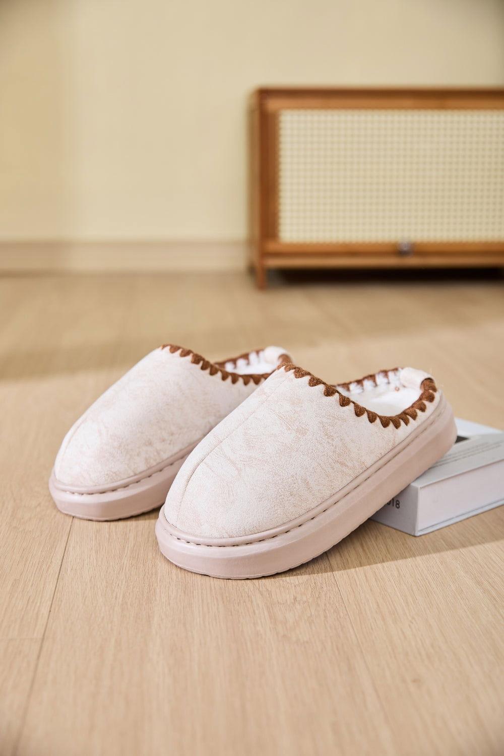 Thermal Round Toe Platform Slippers - Clothes For Her Online Store