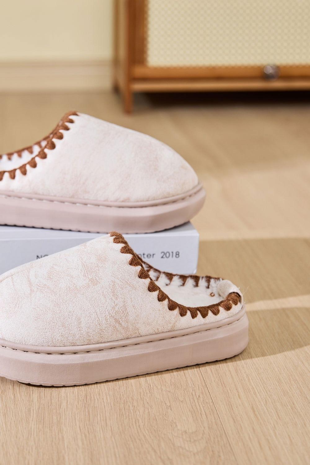 Thermal Round Toe Platform Slippers - Clothes For Her Online Store