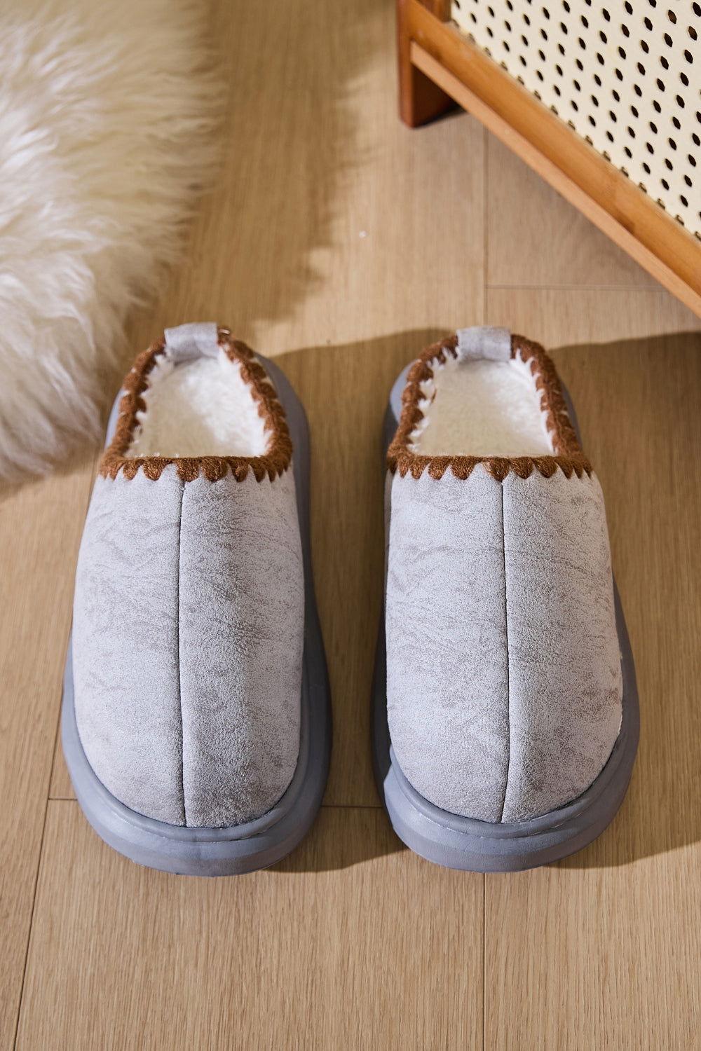 Thermal Round Toe Platform Slippers - Clothes For Her Online Store