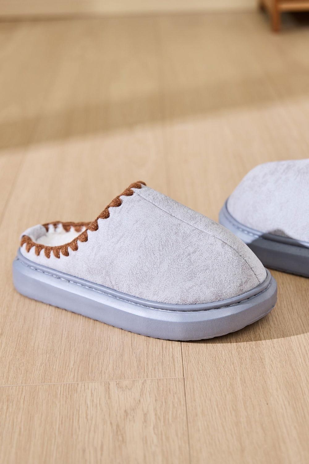 Thermal Round Toe Platform Slippers - Clothes For Her Online Store