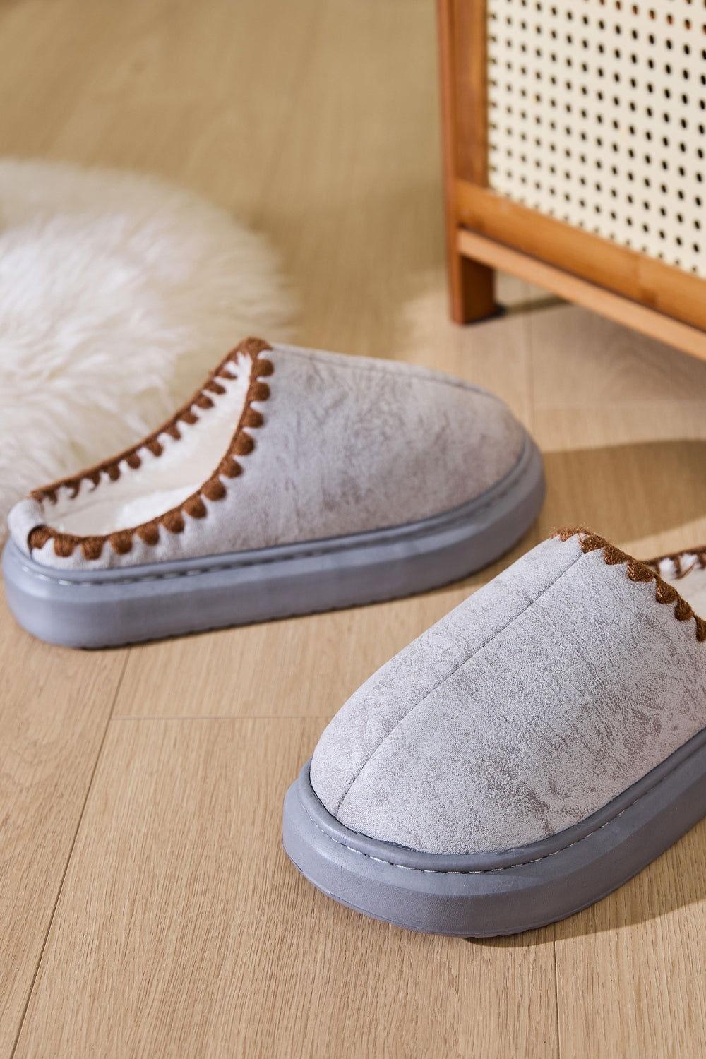 Thermal Round Toe Platform Slippers - Clothes For Her Online Store