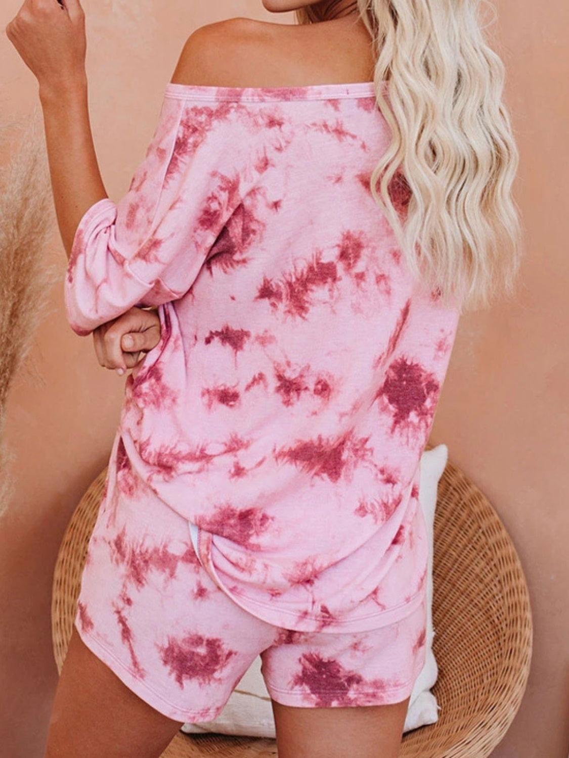 Tie-Dye Half Sleeve Top and Shorts Set - Clothes For Her Online Store