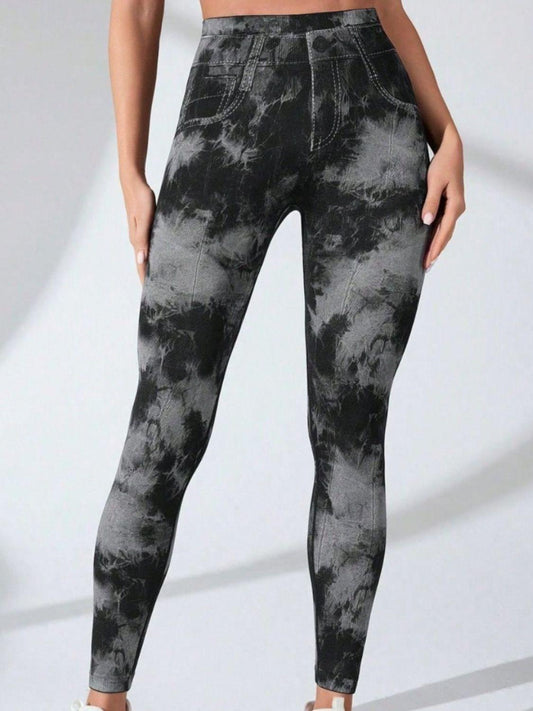 Tie-Dye High Waist Active Leggings - Clothes For Her Online Store