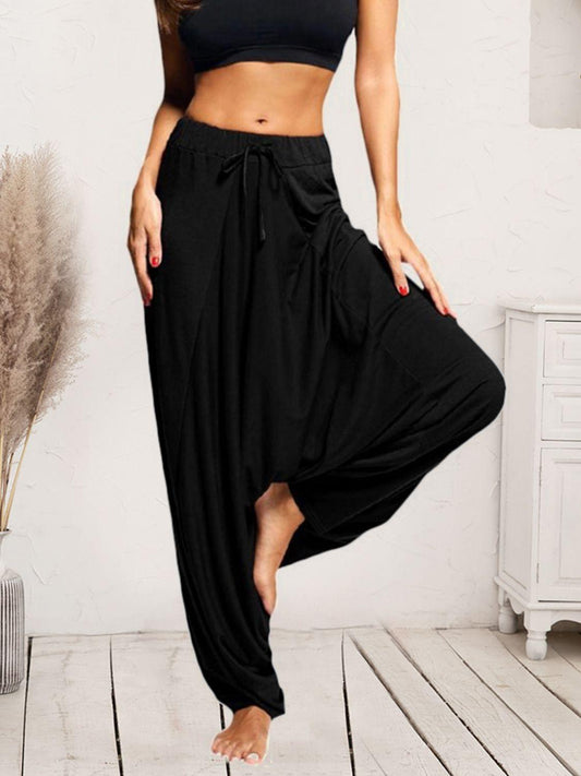 Tied Mid Waist Long Harem Pants - Clothes For Her Online Store