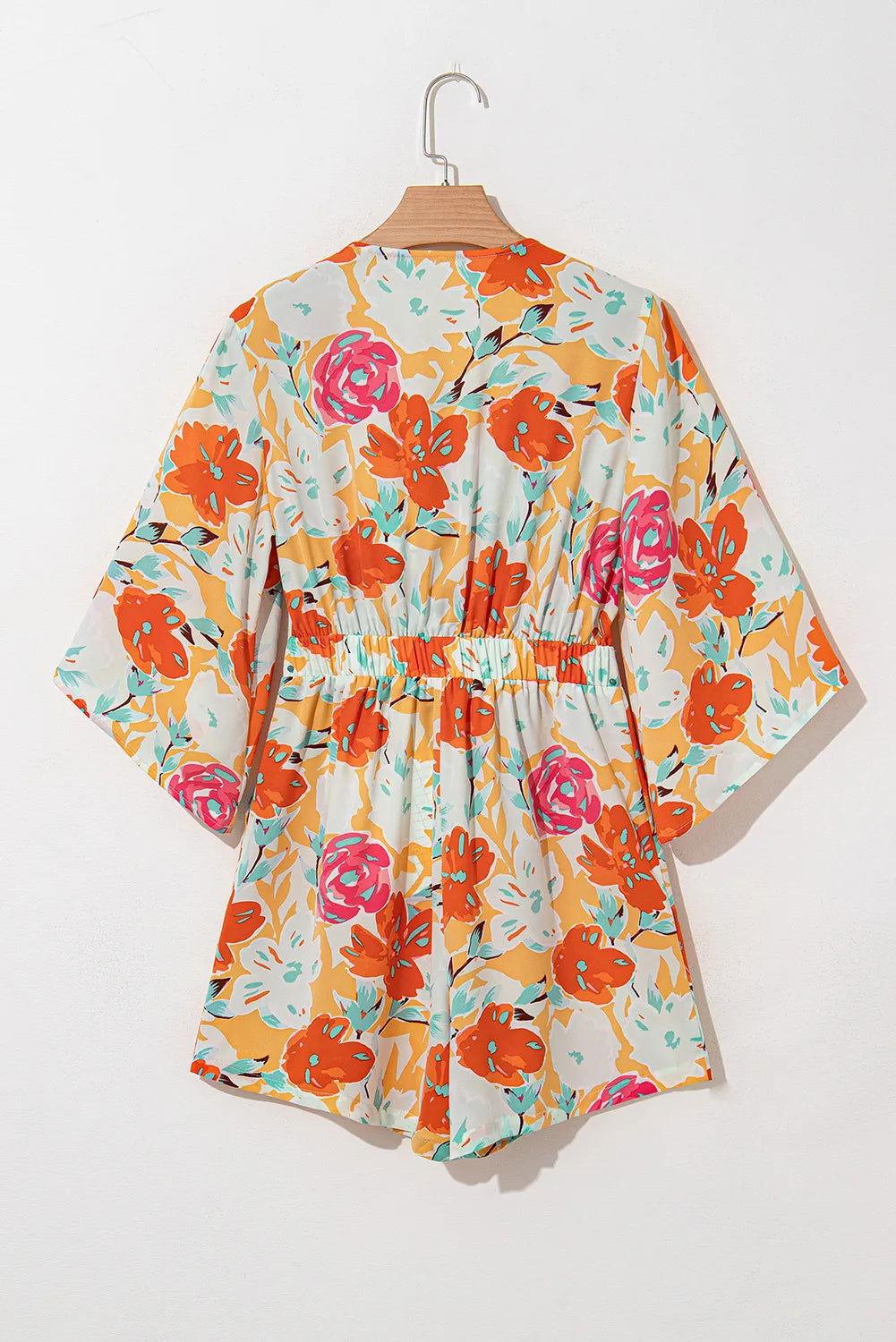 Tied Printed Half Sleeve Romper - Clothes For Her Online Store