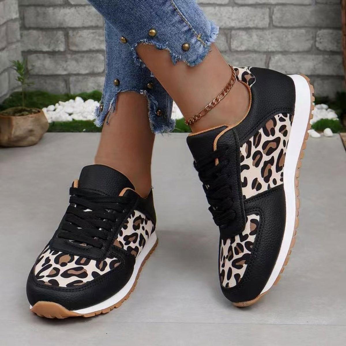 Tied Printed PU Leather Athletic - Clothes For Her Online Store