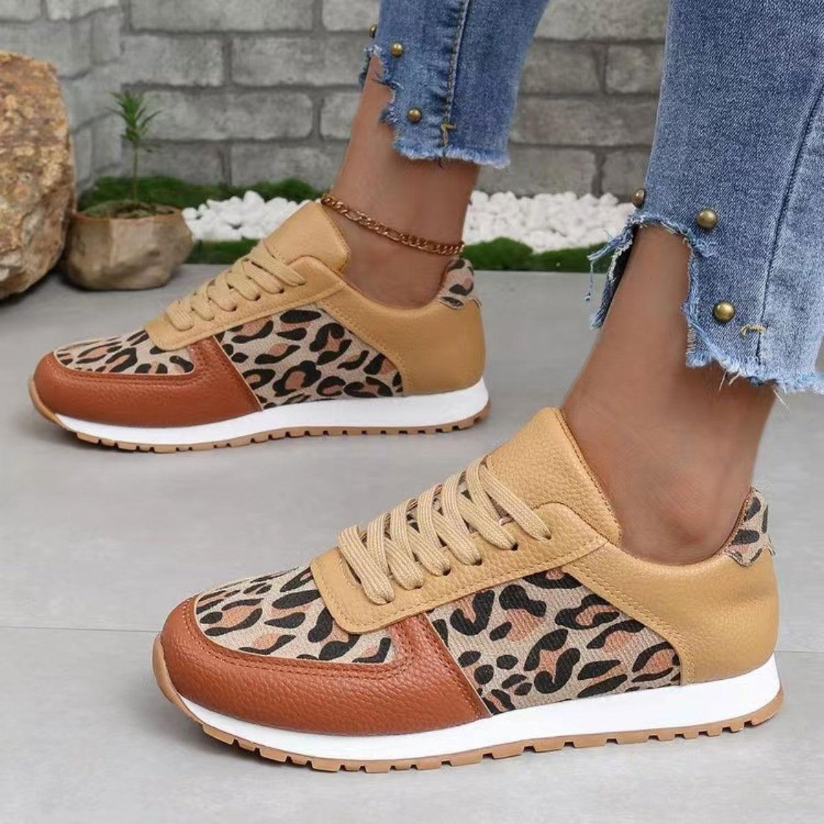 Tied Printed PU Leather Athletic - Clothes For Her Online Store