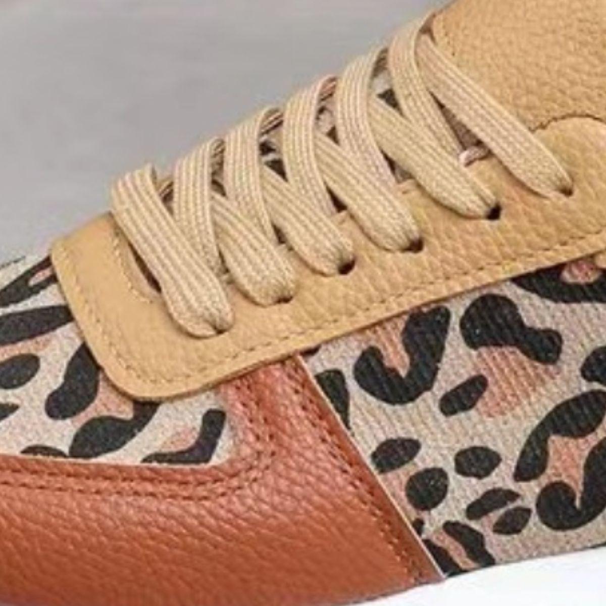 Tied Printed PU Leather Athletic - Clothes For Her Online Store