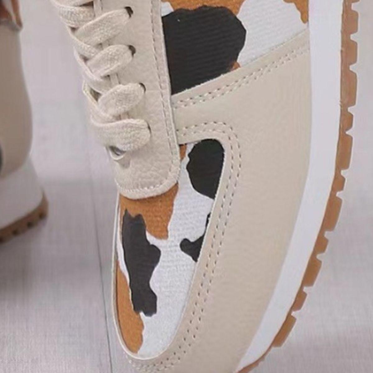 Tied Printed PU Leather Athletic - Clothes For Her Online Store