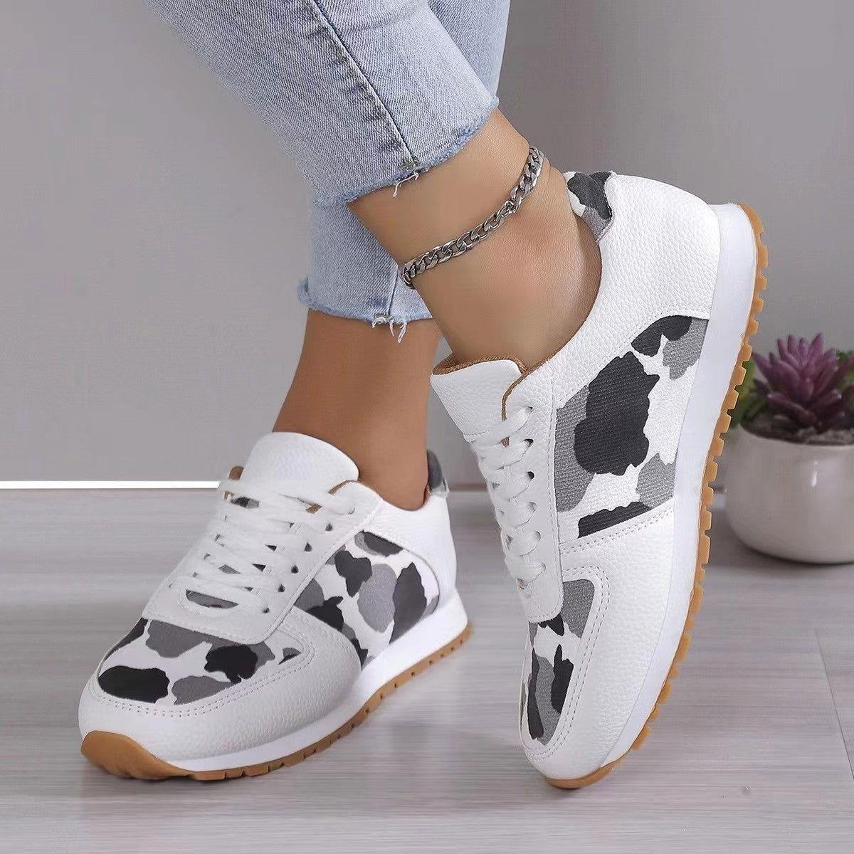 Tied Printed PU Leather Athletic - Clothes For Her Online Store