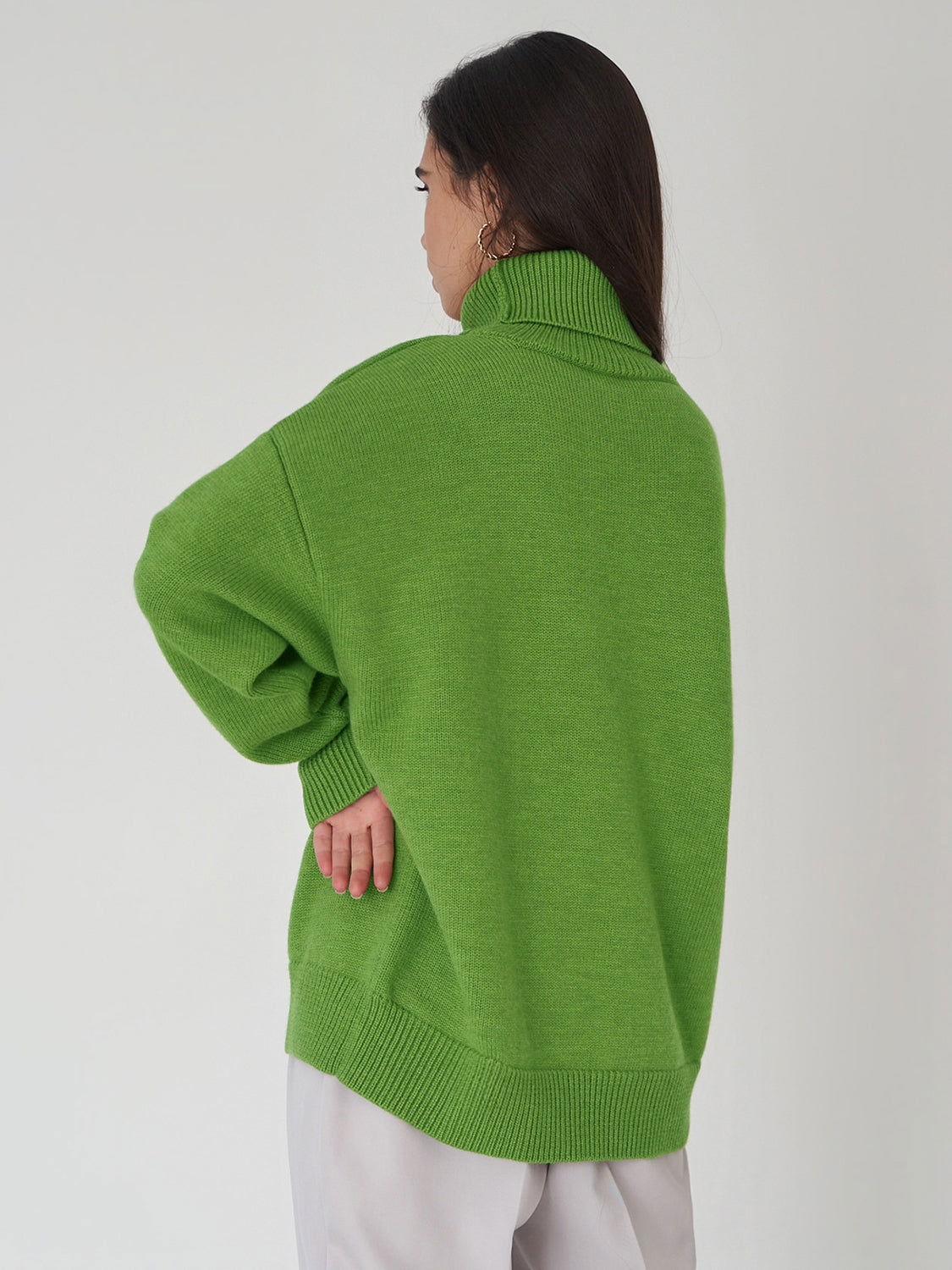 Turtleneck Long Sleeve Sweater - Clothes For Her Online Store