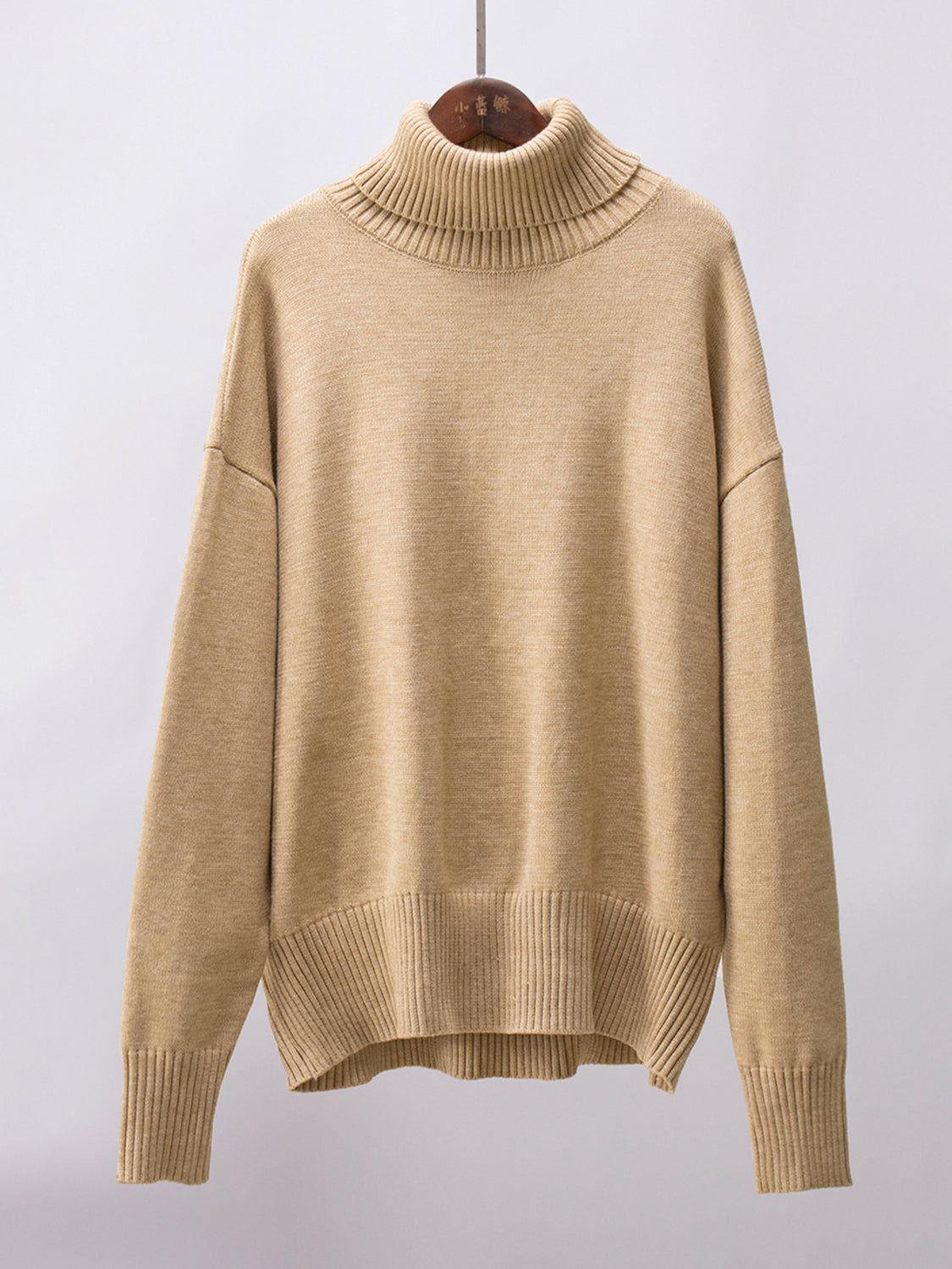 Turtleneck Long Sleeve Sweater - Clothes For Her Online Store