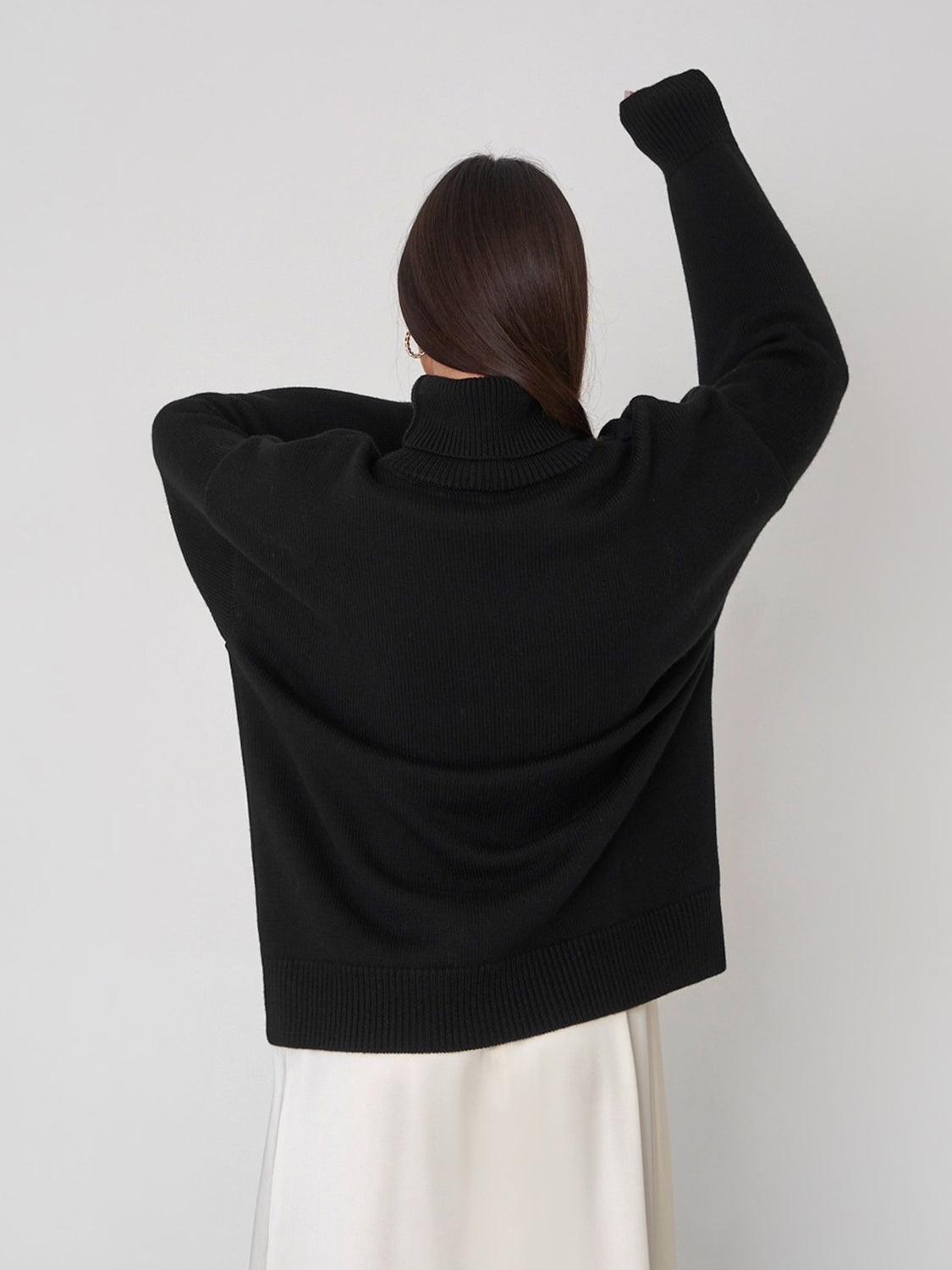 Turtleneck Long Sleeve Sweater - Clothes For Her Online Store