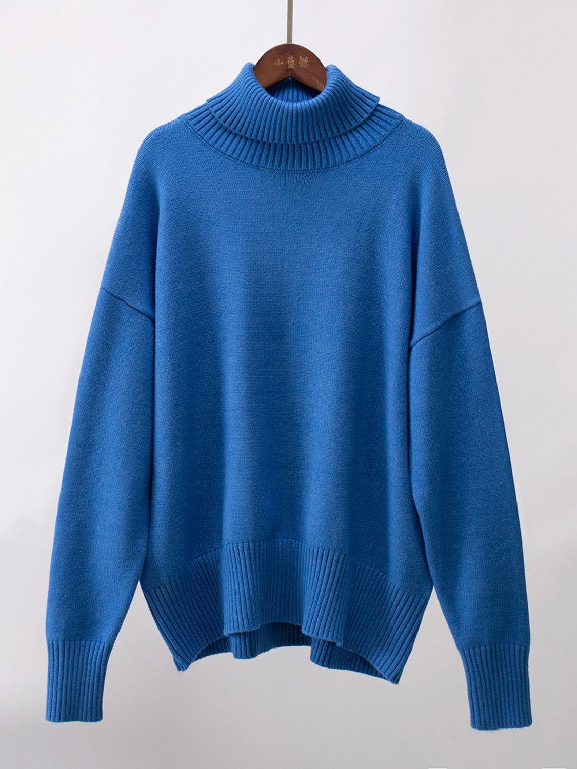 Turtleneck Long Sleeve Sweater - Clothes For Her Online Store